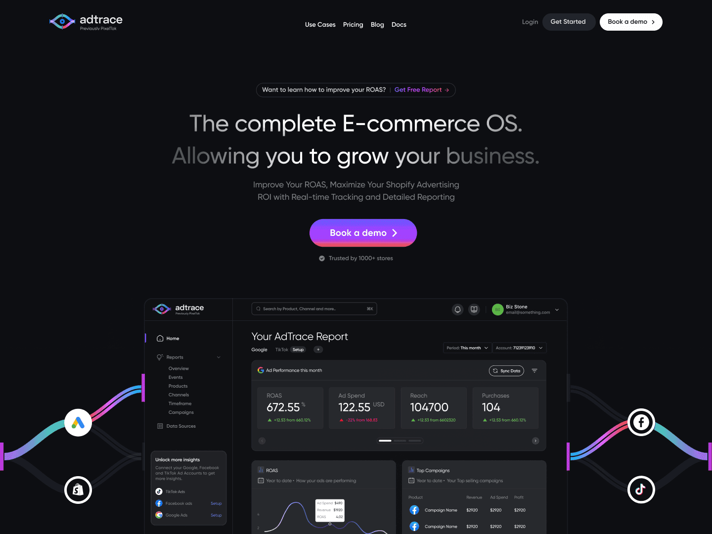 adtrace landing page